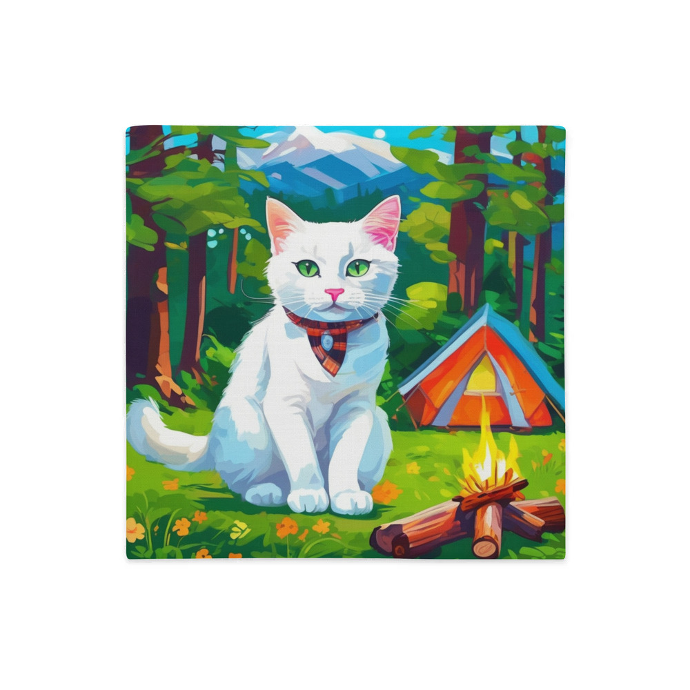 PugMug Custom White Companion Cat Premium Pillow Case