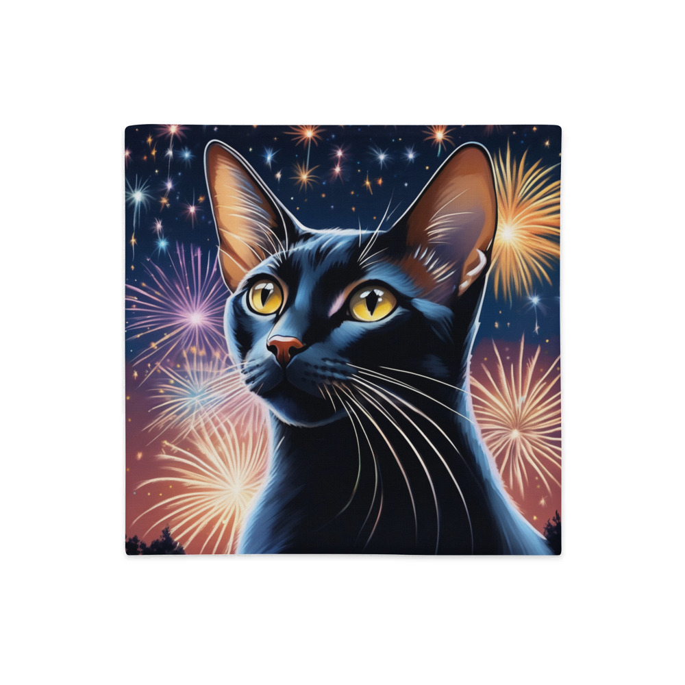 PugMug Custom Black Abyssinian Cat Premium Pillow Case