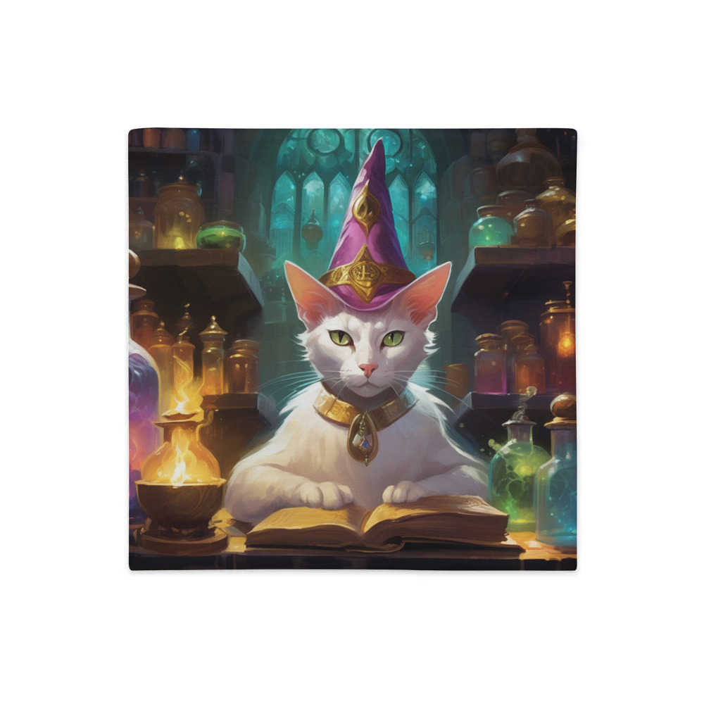 PugMug Custom White Abyssinian Cat Premium Pillow Case