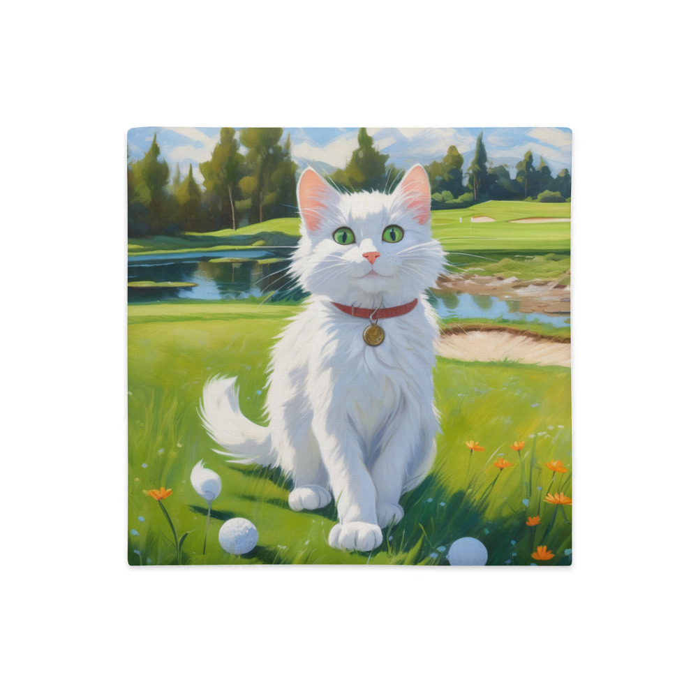 PugMug Custom White Companion Cat Premium Pillow Case