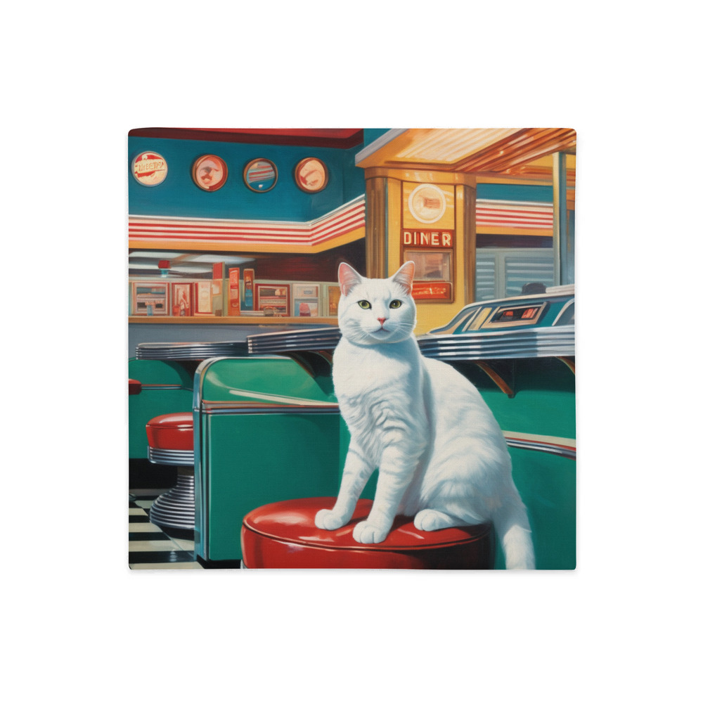 PugMug Custom White Companion Cat Premium Pillow Case