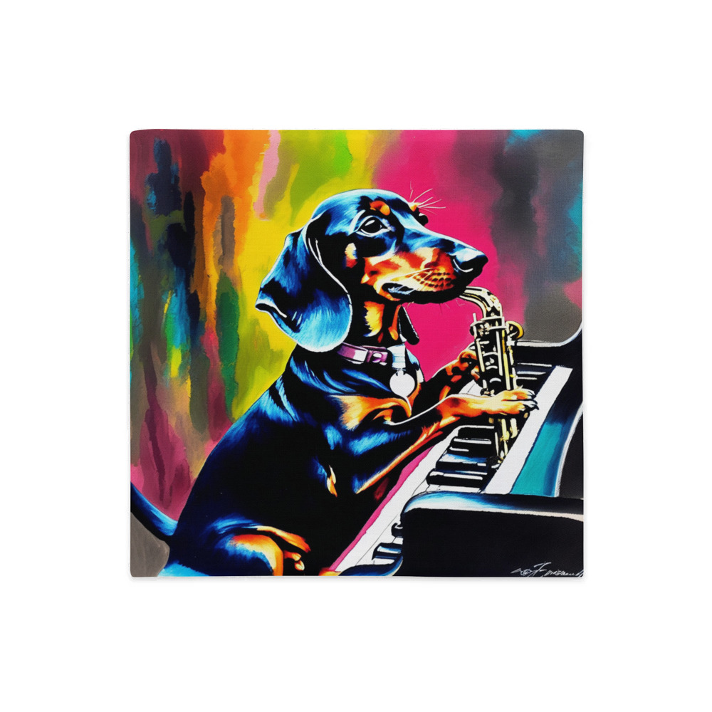 PugMug Custom Black Dachshund Premium Pillow Case