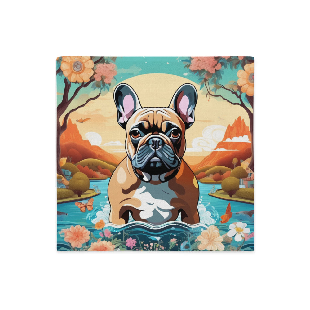 PugMug Custom Tan French Bulldog Premium Pillow Case