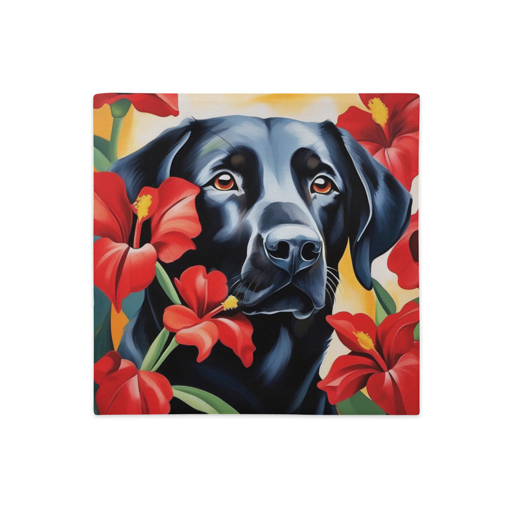 PugMug Custom Black Labrador Retriever Premium Pillow Case