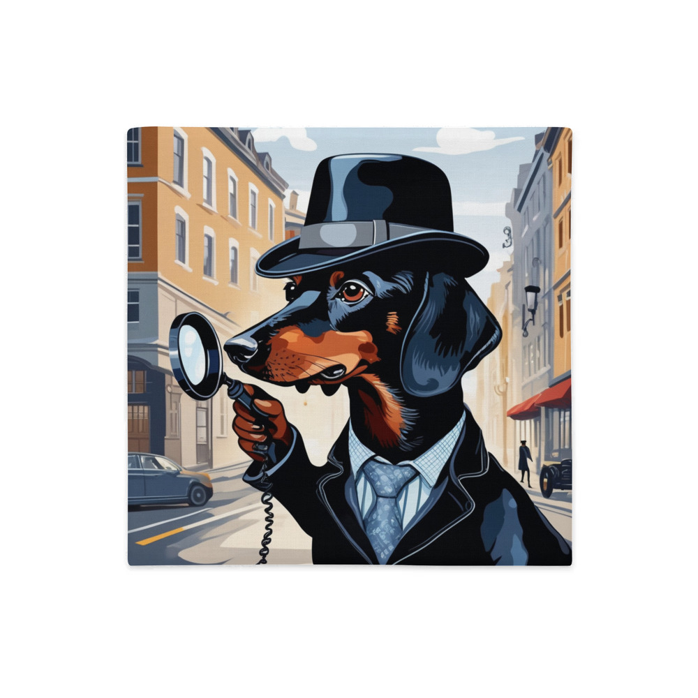 PugMug Custom Black Dachshund Premium Pillow Case