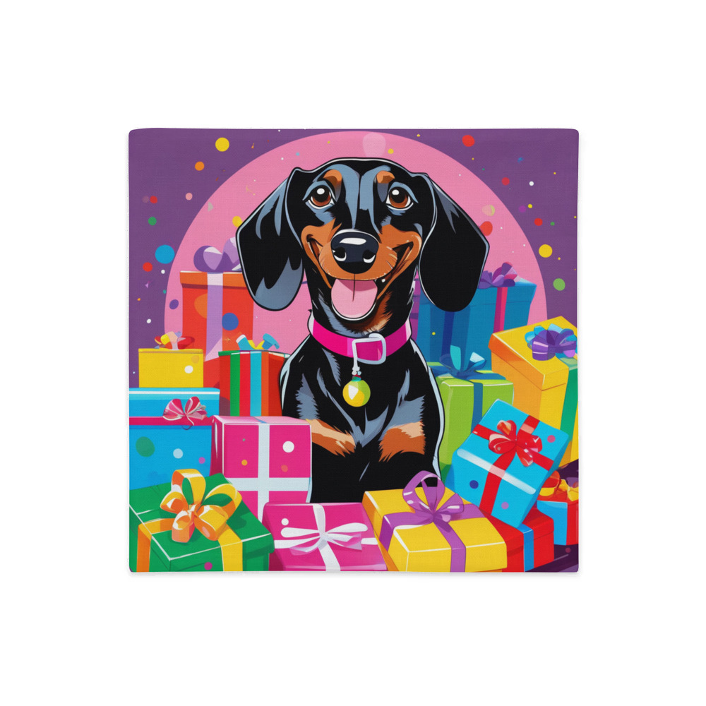 PugMug Custom Black Dachshund Premium Pillow Case