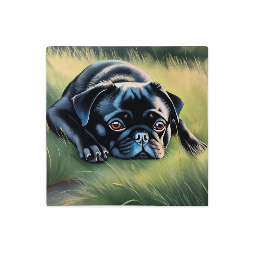 PugMug Custom Black Pug Premium Pillow Case