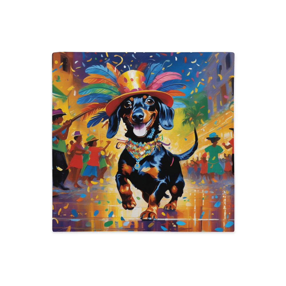 PugMug Custom Black Dachshund Premium Pillow Case