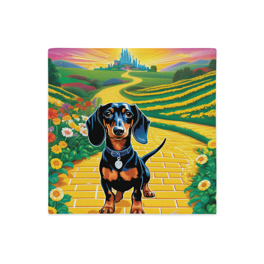 PugMug Custom Black Dachshund Premium Pillow Case