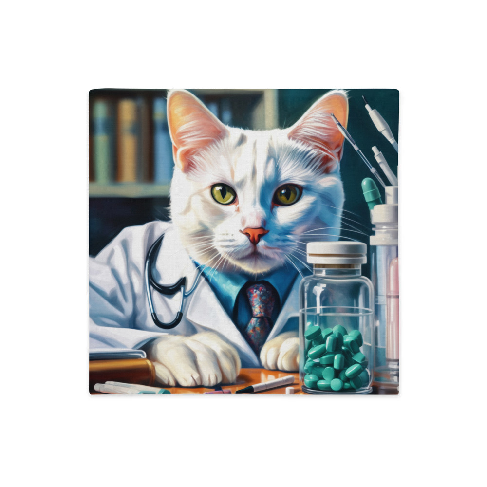 PugMug Custom White Companion Cat Premium Pillow Case