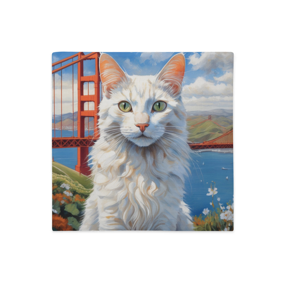 PugMug Custom White Companion Cat Premium Pillow Case