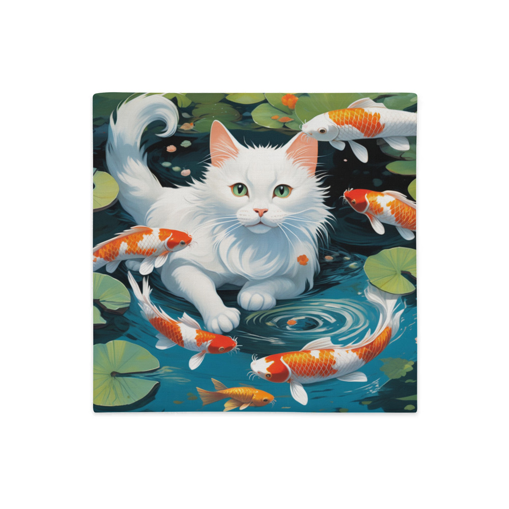 PugMug Custom White Companion Cat Premium Pillow Case