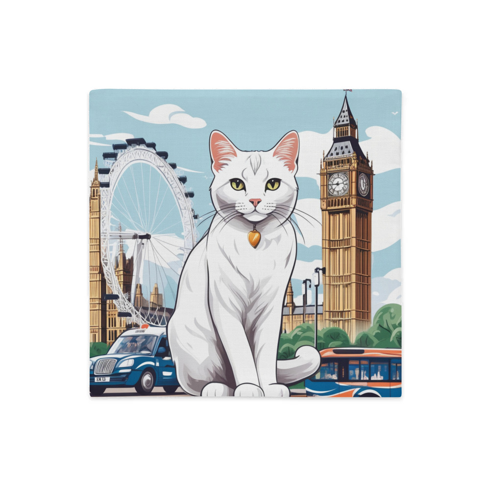 PugMug Custom White Companion Cat Premium Pillow Case