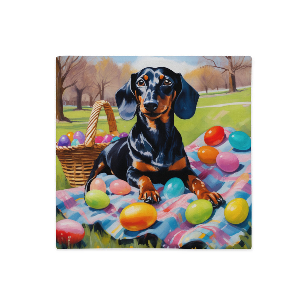 PugMug Custom Black Dachshund Premium Pillow Case