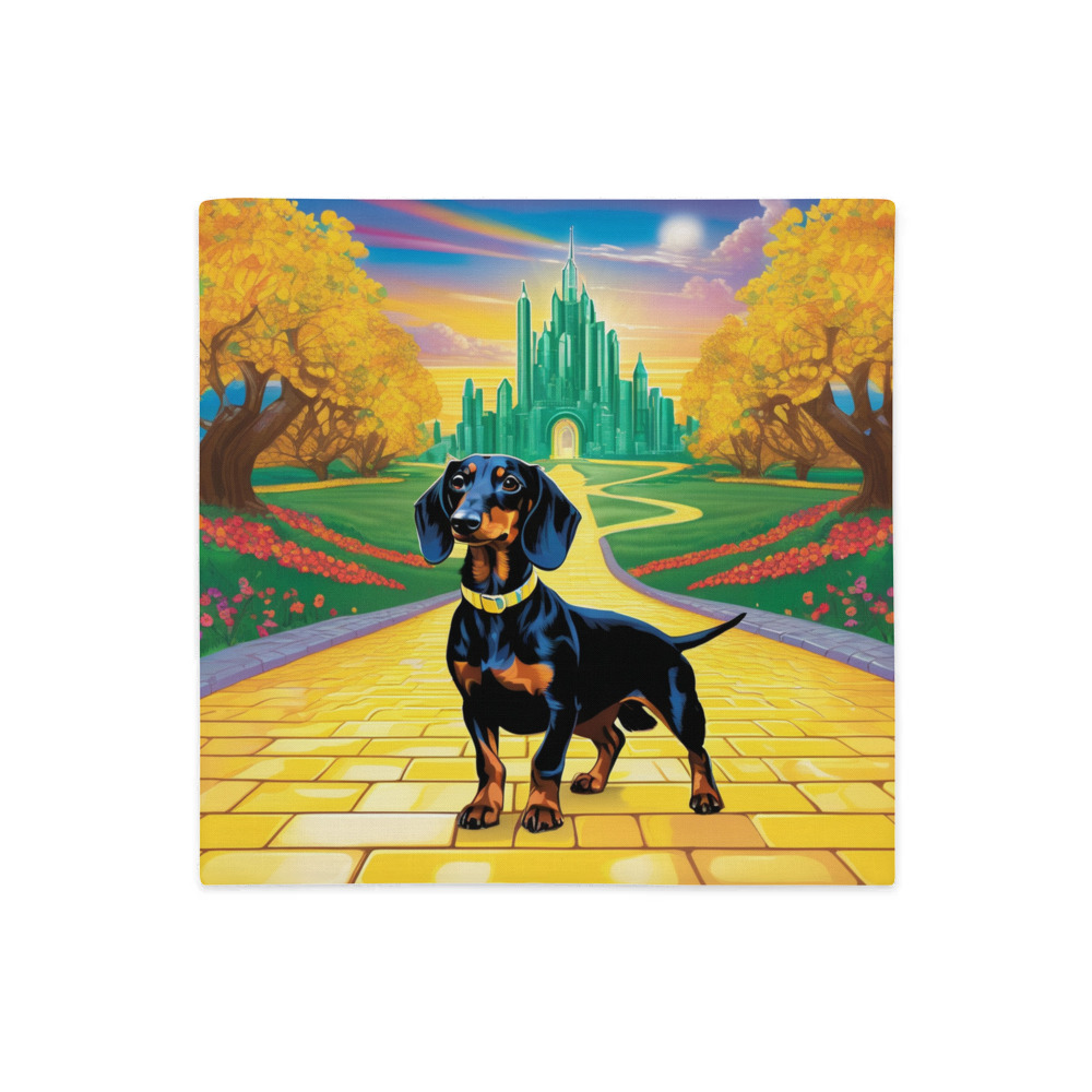 PugMug Custom Black Dachshund Premium Pillow Case