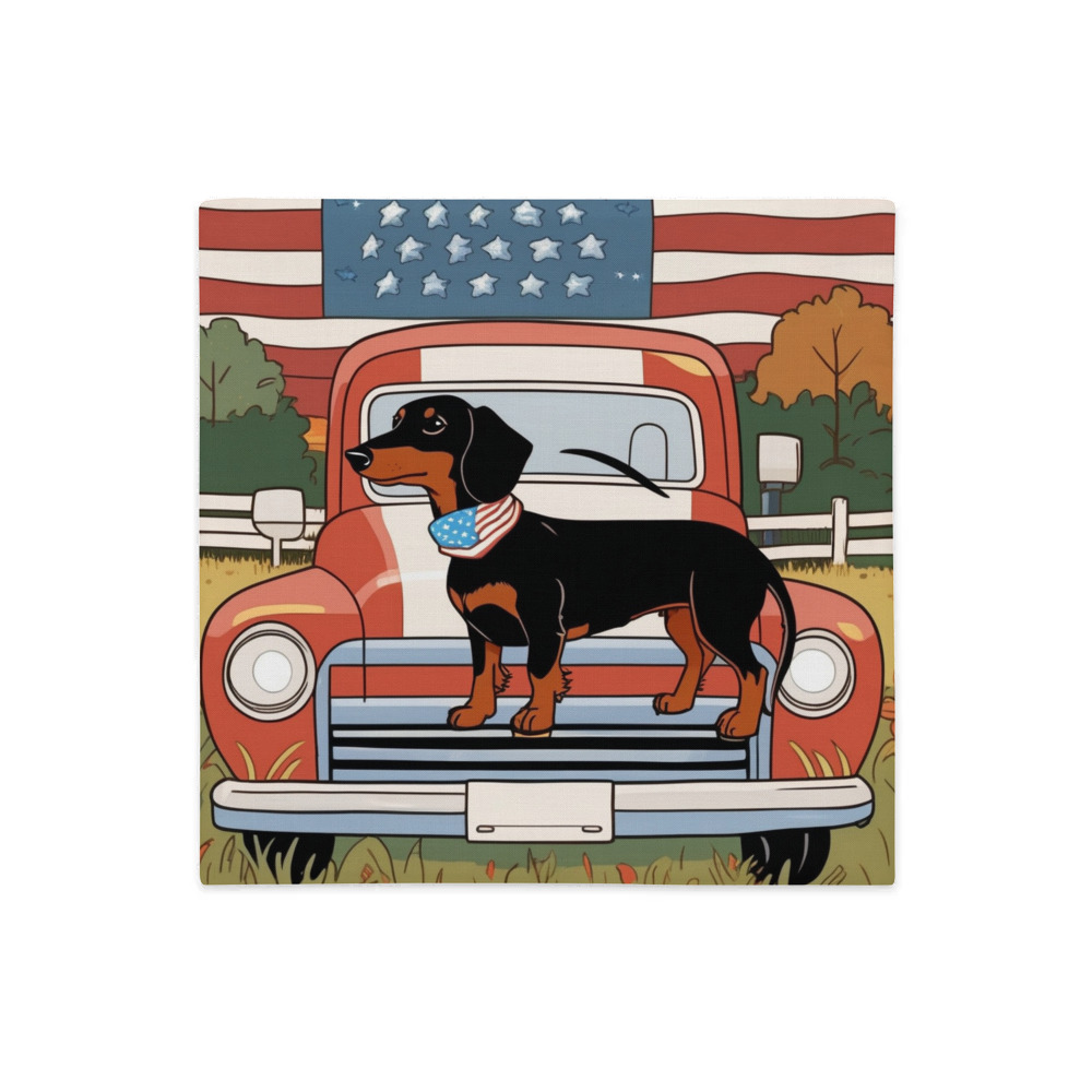 PugMug Custom Black Dachshund Premium Pillow Case