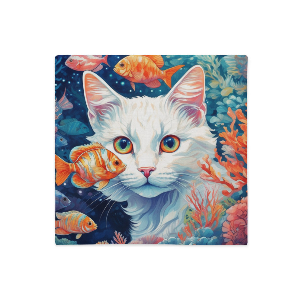 PugMug Custom White Companion Cat Premium Pillow Case