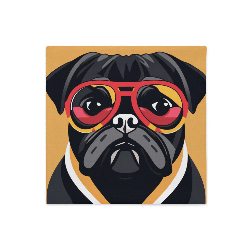 PugMug Custom Black Pug Premium Pillow Case