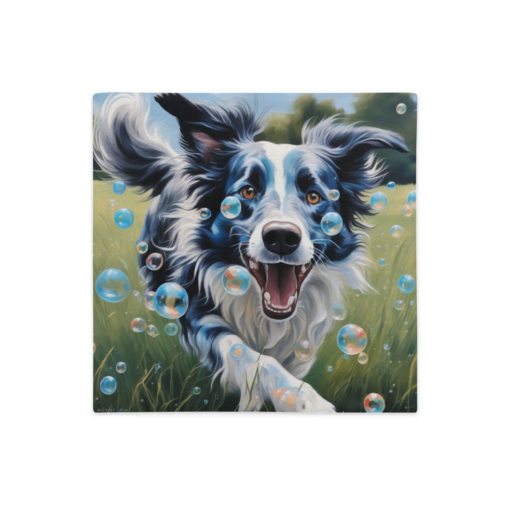 PugMug Custom Blue Merle Border Collie Premium Pillow Case