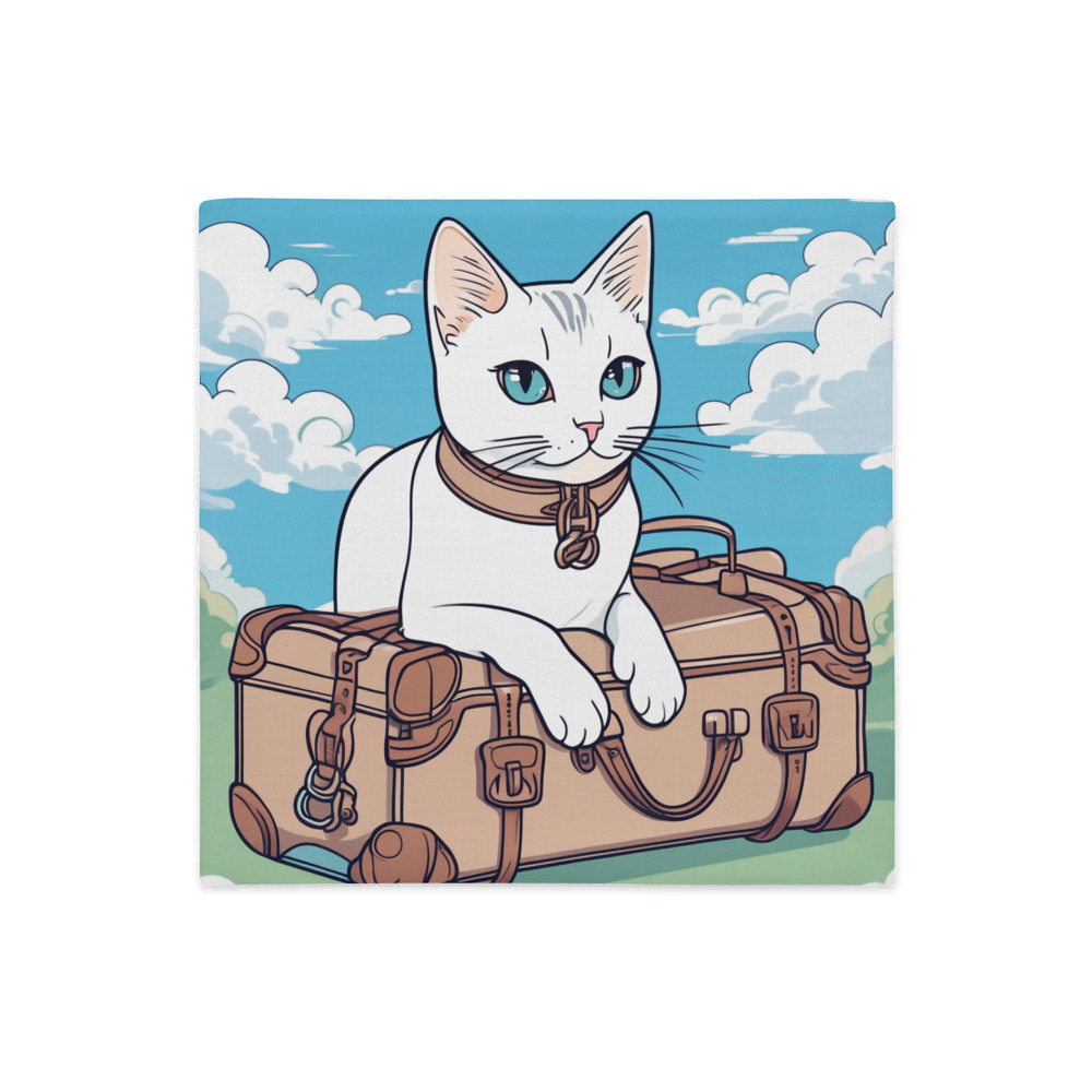 PugMug Custom White Companion Cat Premium Pillow Case