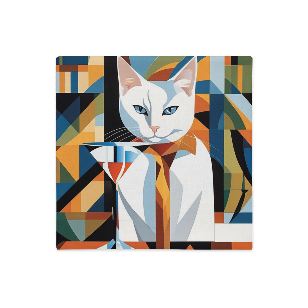 PugMug Custom White Companion Cat Premium Pillow Case