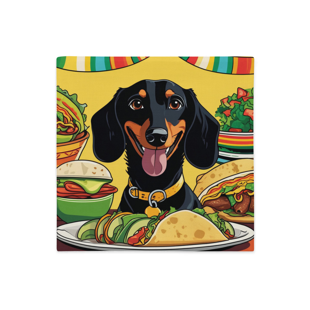 PugMug Custom Black Dachshund Premium Pillow Case