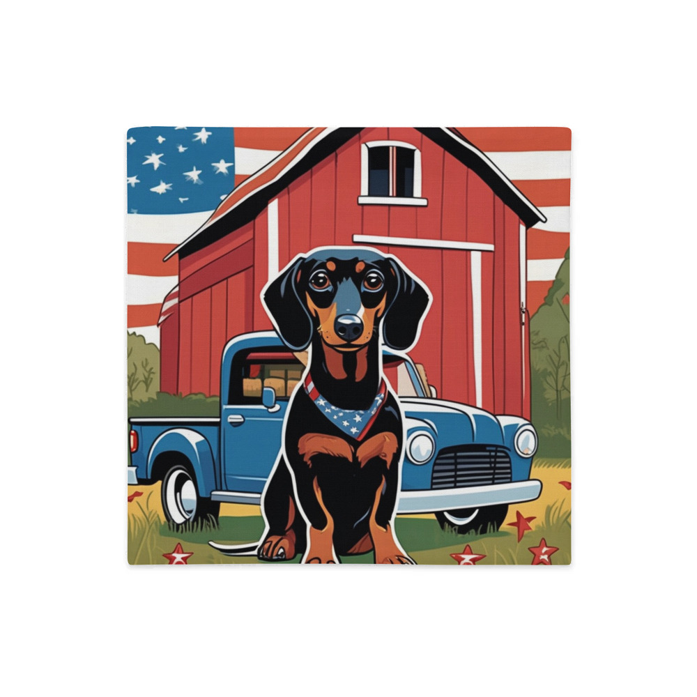 PugMug Custom Black Dachshund Premium Pillow Case