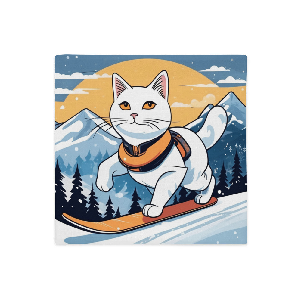 PugMug Custom White Companion Cat Premium Pillow Case