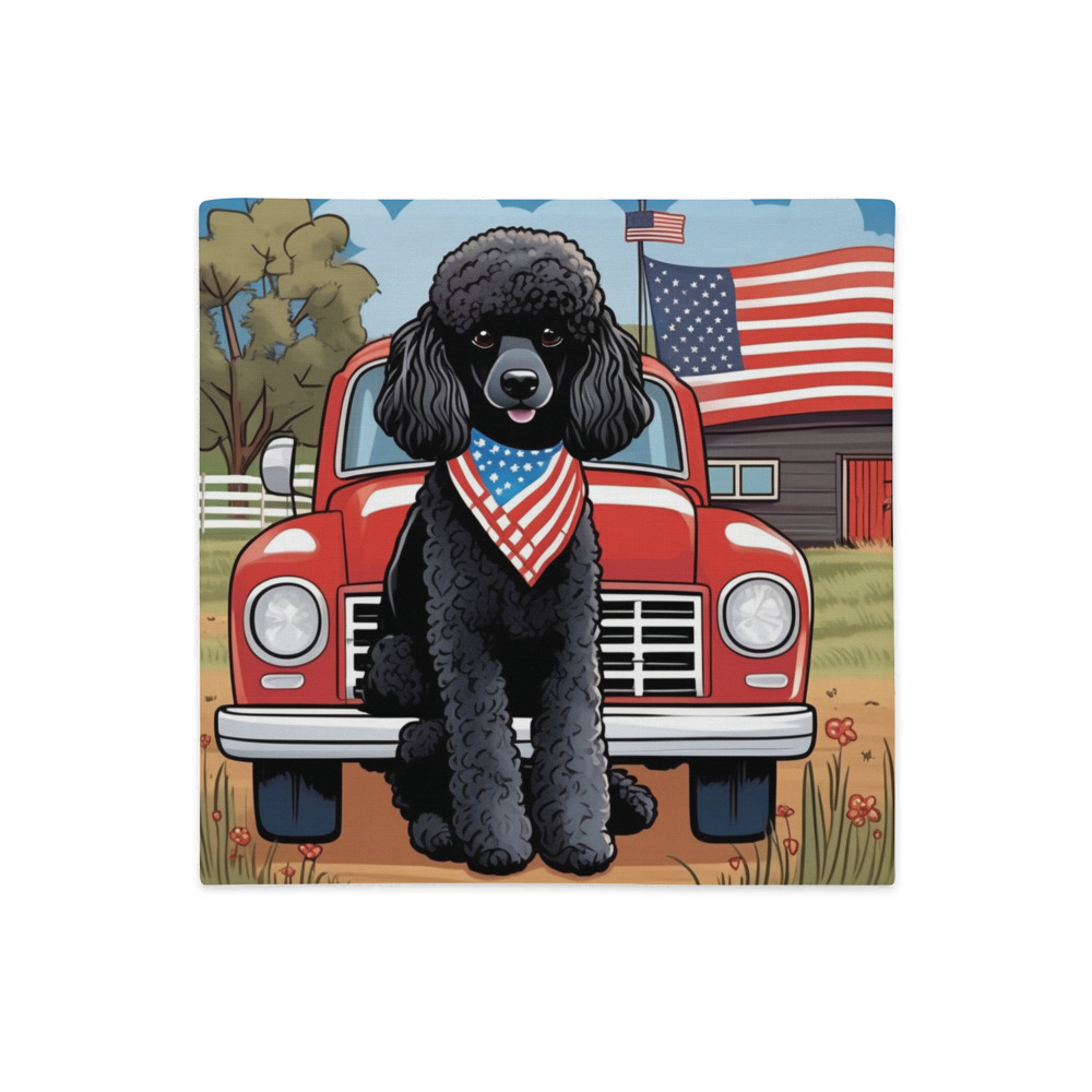 PugMug Custom Black Poodle Premium Pillow Case