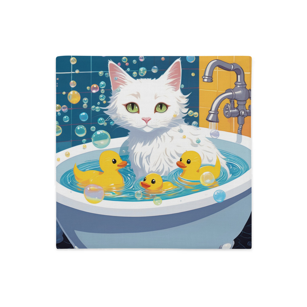 PugMug Custom White Companion Cat Premium Pillow Case