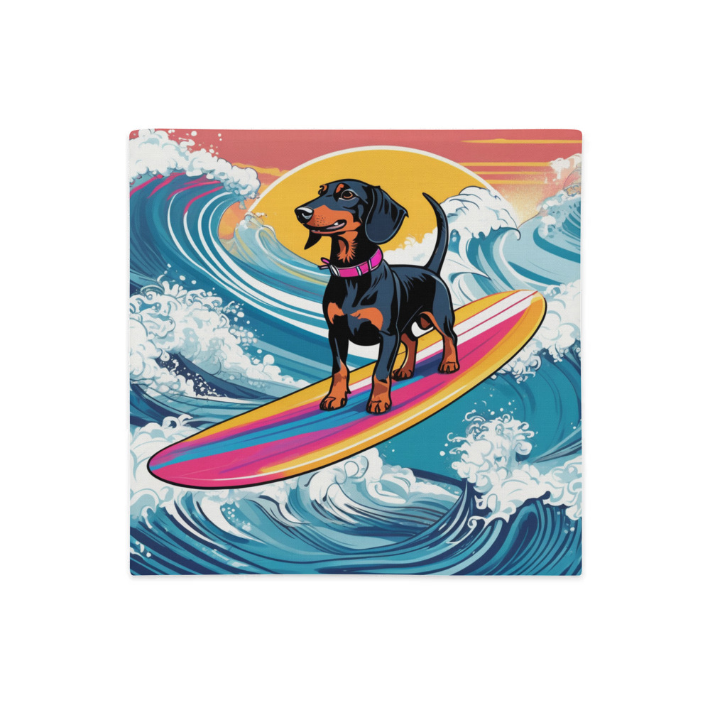 PugMug Custom Black Dachshund Premium Pillow Case