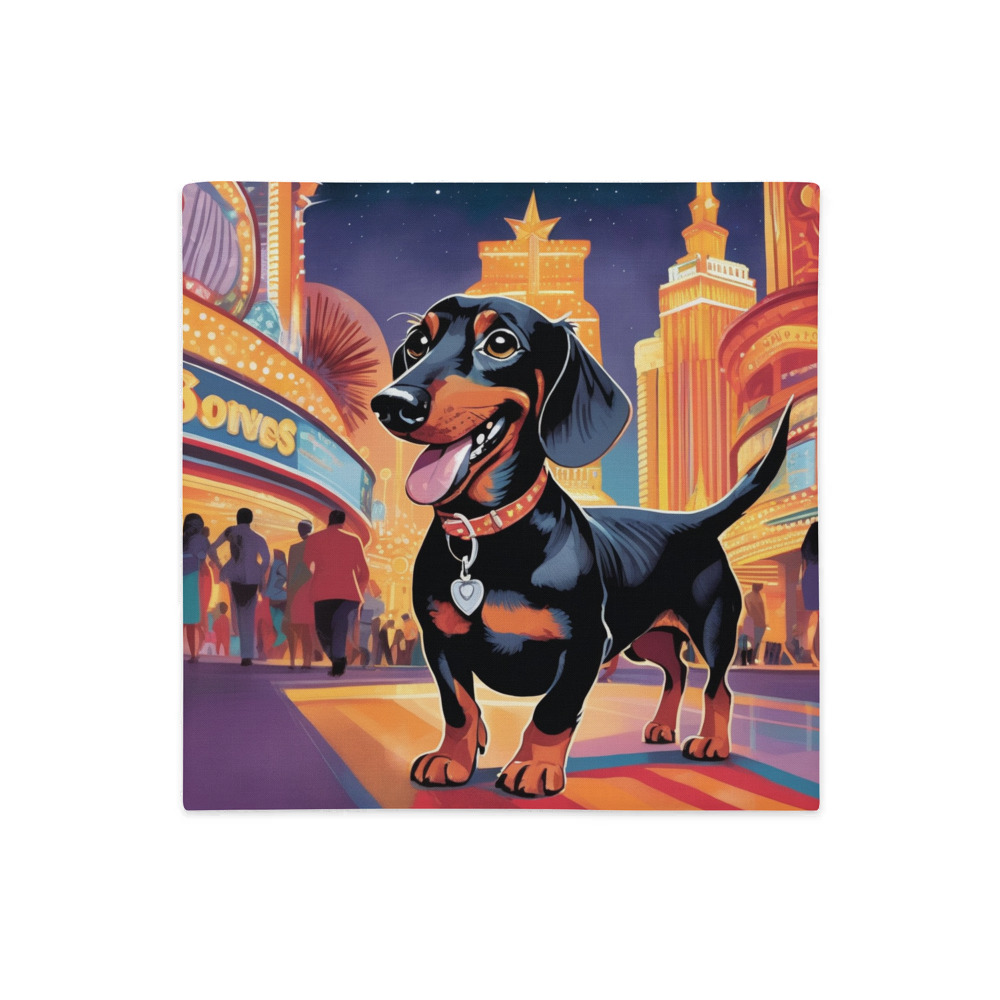 PugMug Custom Black Dachshund Premium Pillow Case