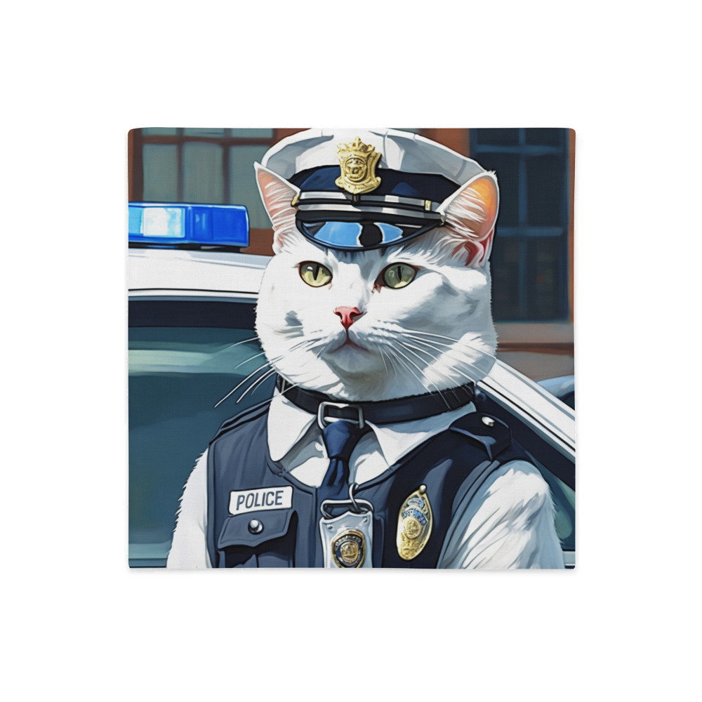 PugMug Custom White Companion Cat Premium Pillow Case