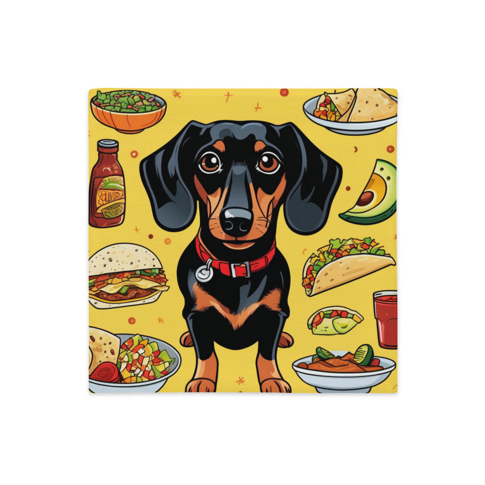 PugMug Custom Black Dachshund Premium Pillow Case