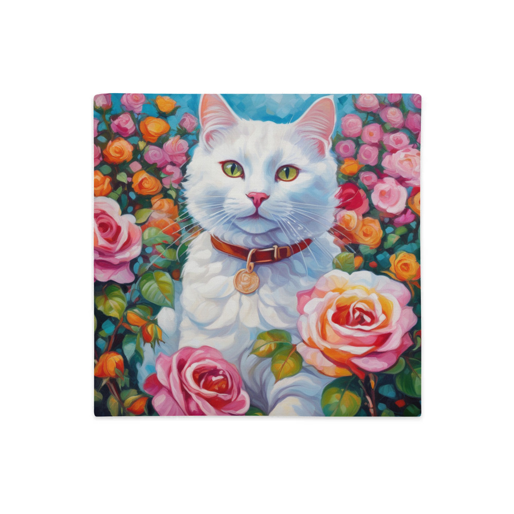 PugMug Custom White Companion Cat Premium Pillow Case