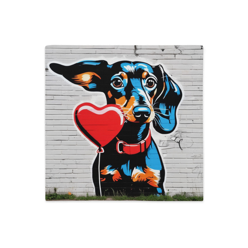 PugMug Custom Black Dachshund Premium Pillow Case