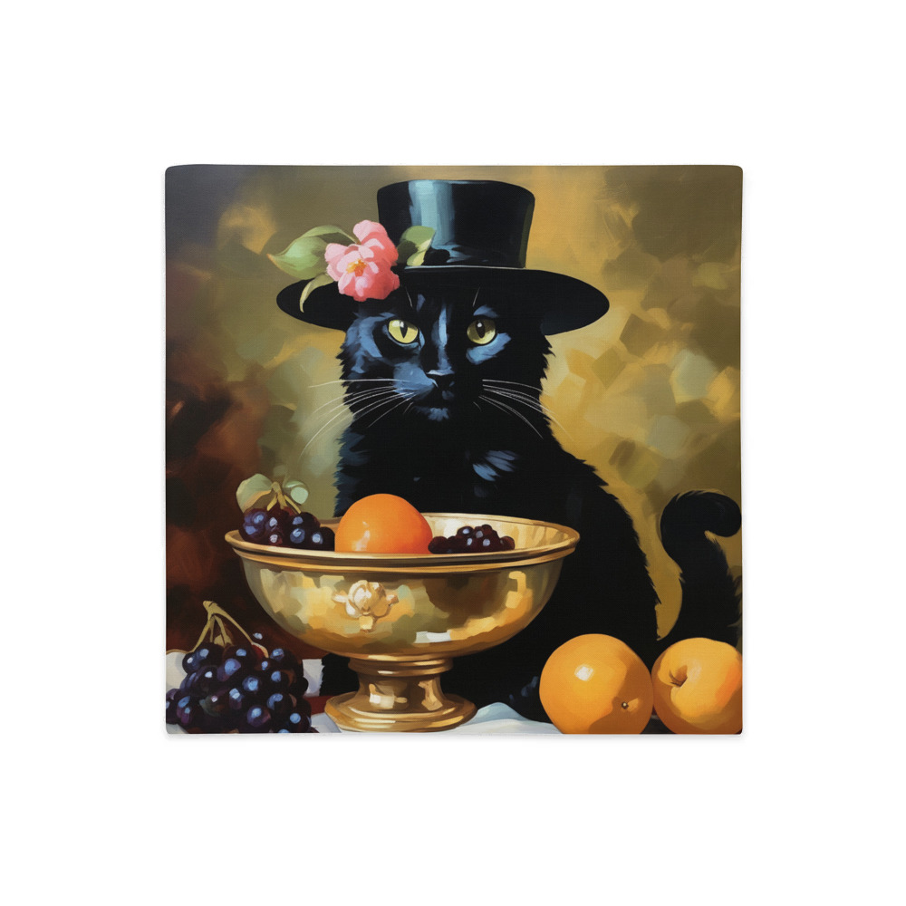 PugMug Custom Black Companion Cat Premium Pillow Case