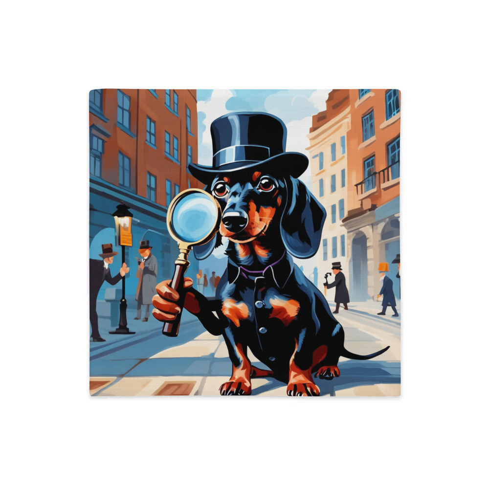 PugMug Custom Black Dachshund Premium Pillow Case