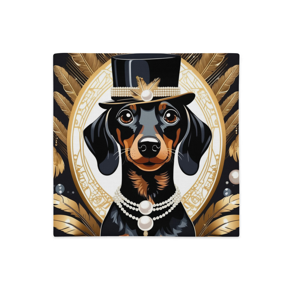 PugMug Custom Black Dachshund Premium Pillow Case