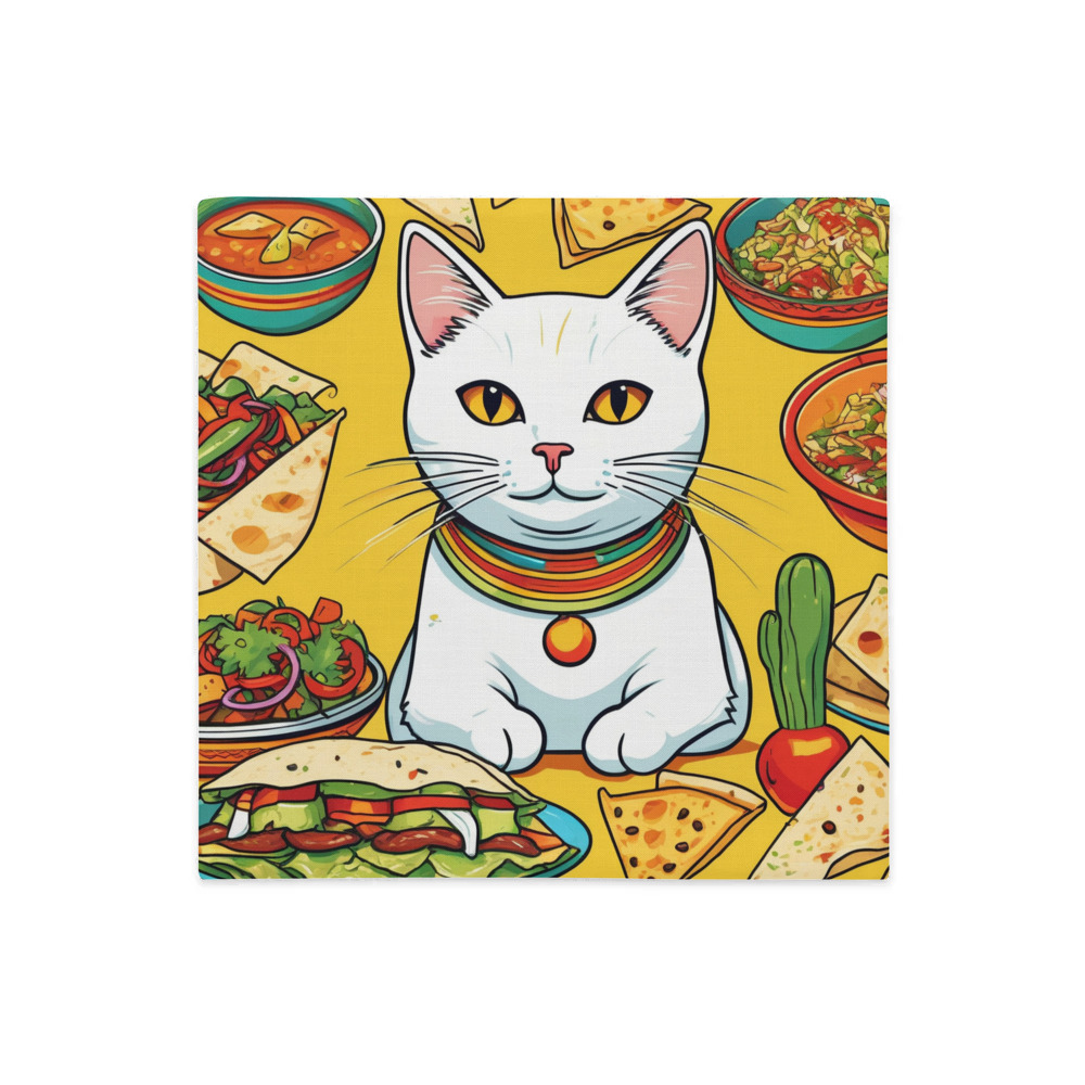 PugMug Custom White Companion Cat Premium Pillow Case