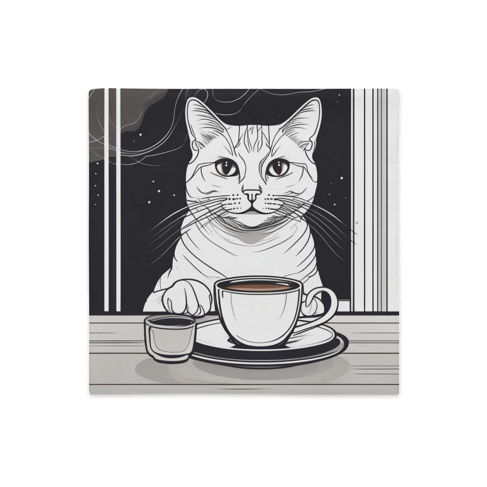 PugMug Custom White Companion Cat Premium Pillow Case