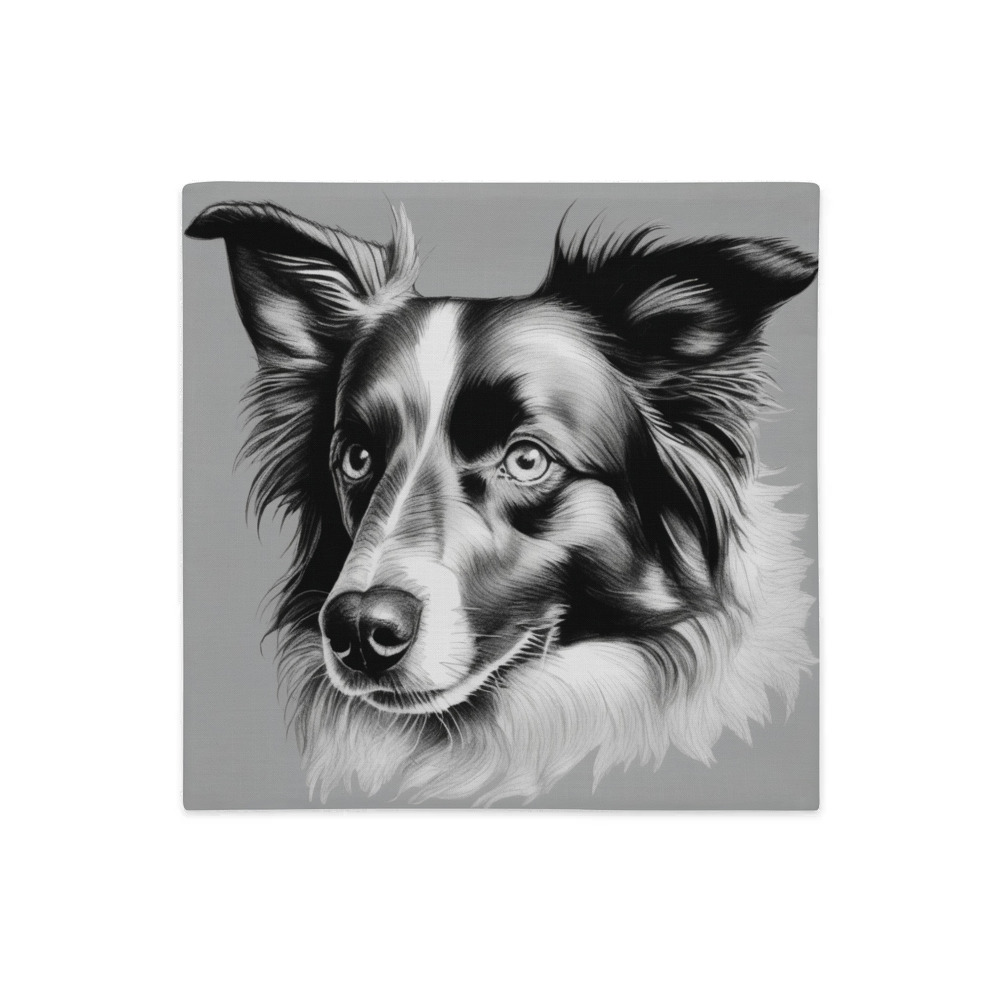 PugMug Custom Blue Merle Border Collie Premium Pillow Case