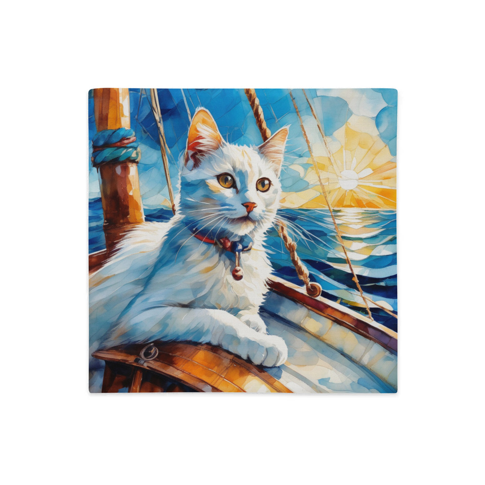 PugMug Custom White Companion Cat Premium Pillow Case