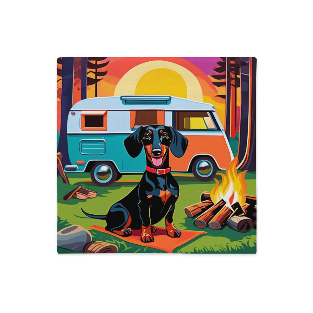 PugMug Custom Black Dachshund Premium Pillow Case