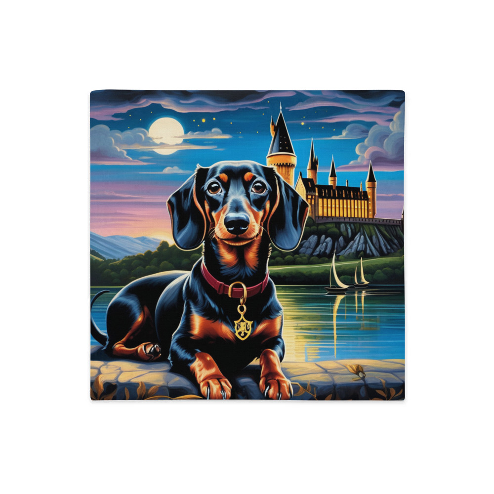PugMug Custom Black Dachshund Premium Pillow Case