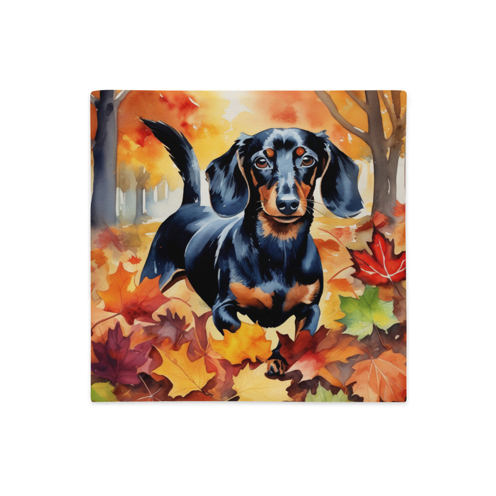 PugMug Custom Black Dachshund Premium Pillow Case