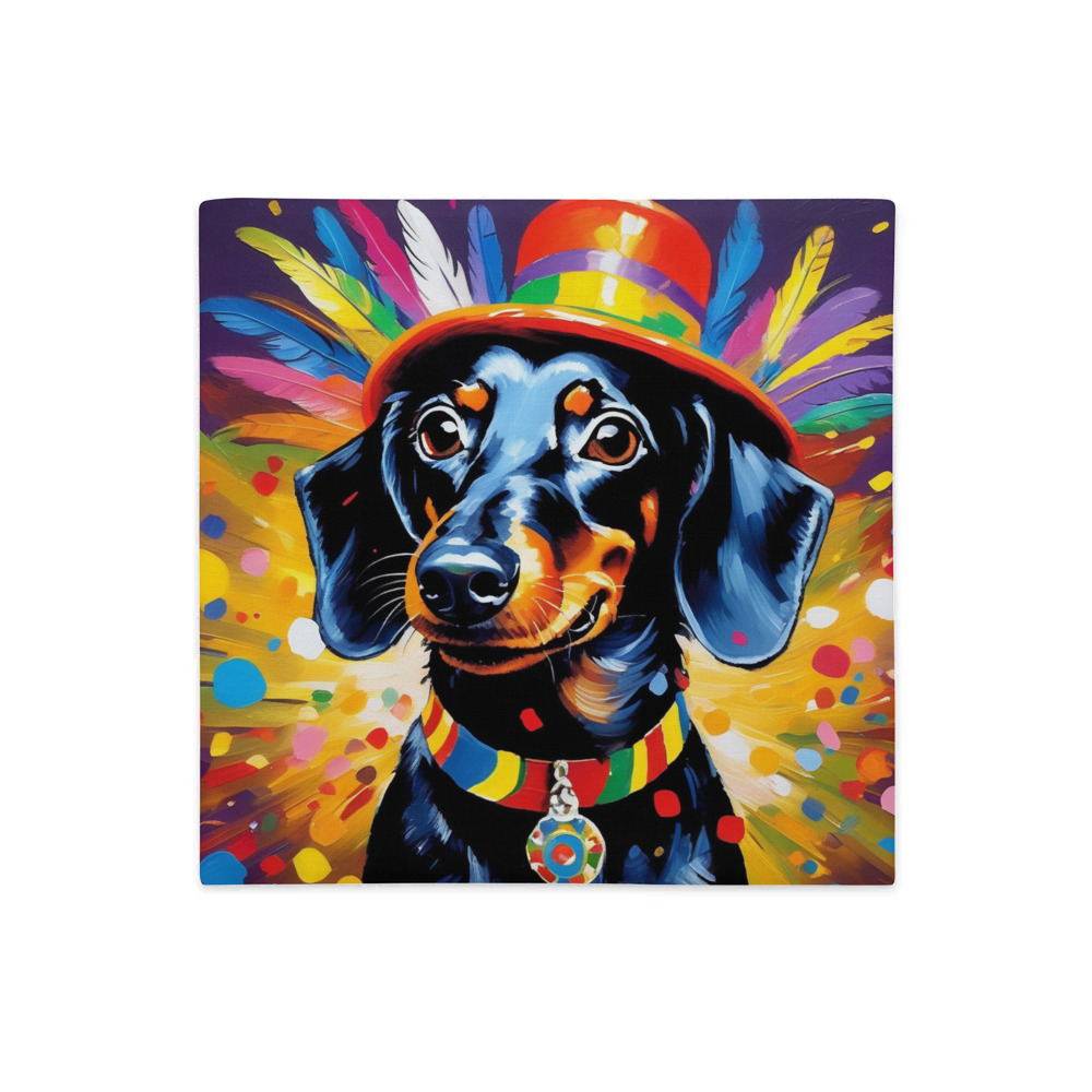 PugMug Custom Black Dachshund Premium Pillow Case