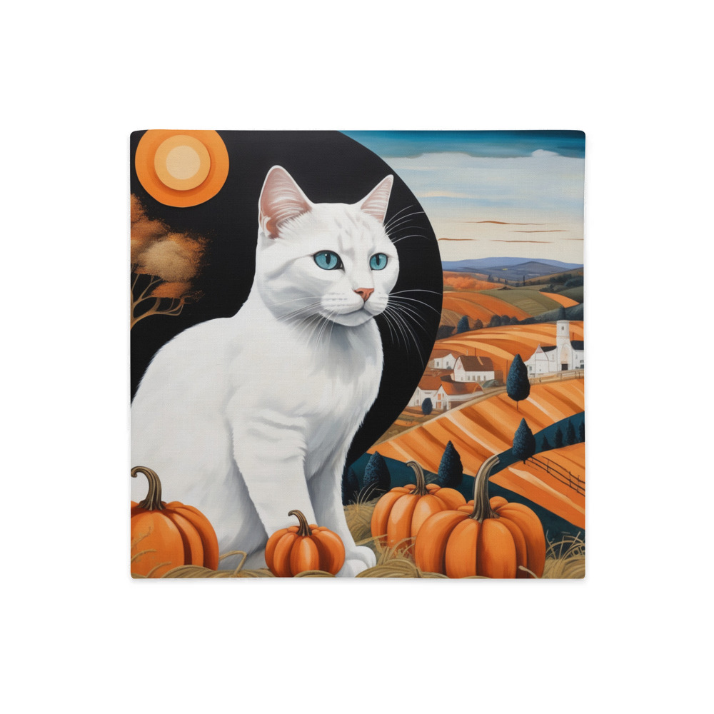 PugMug Custom White Companion Cat Premium Pillow Case