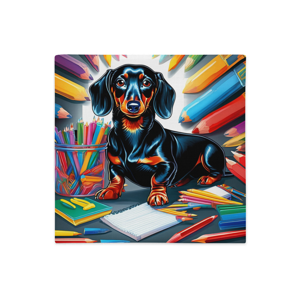 PugMug Custom Black Dachshund Premium Pillow Case