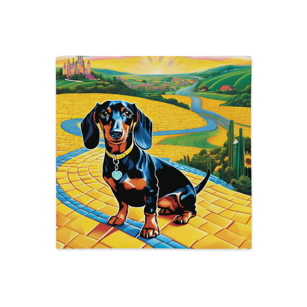 PugMug Custom Black Dachshund Premium Pillow Case